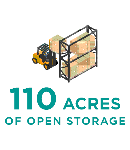 100 acres of open storage